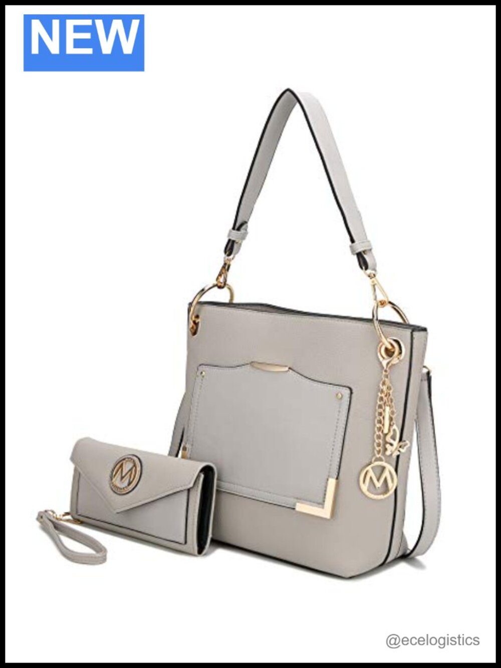 MKF Crossbody Tote Bag for Women & Wristlet Wallet Purse Set – PU Leather